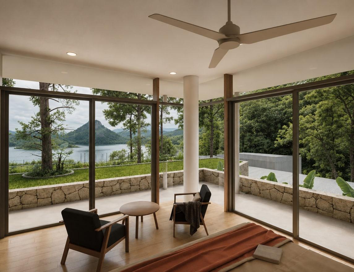 Bedroom — lake view
