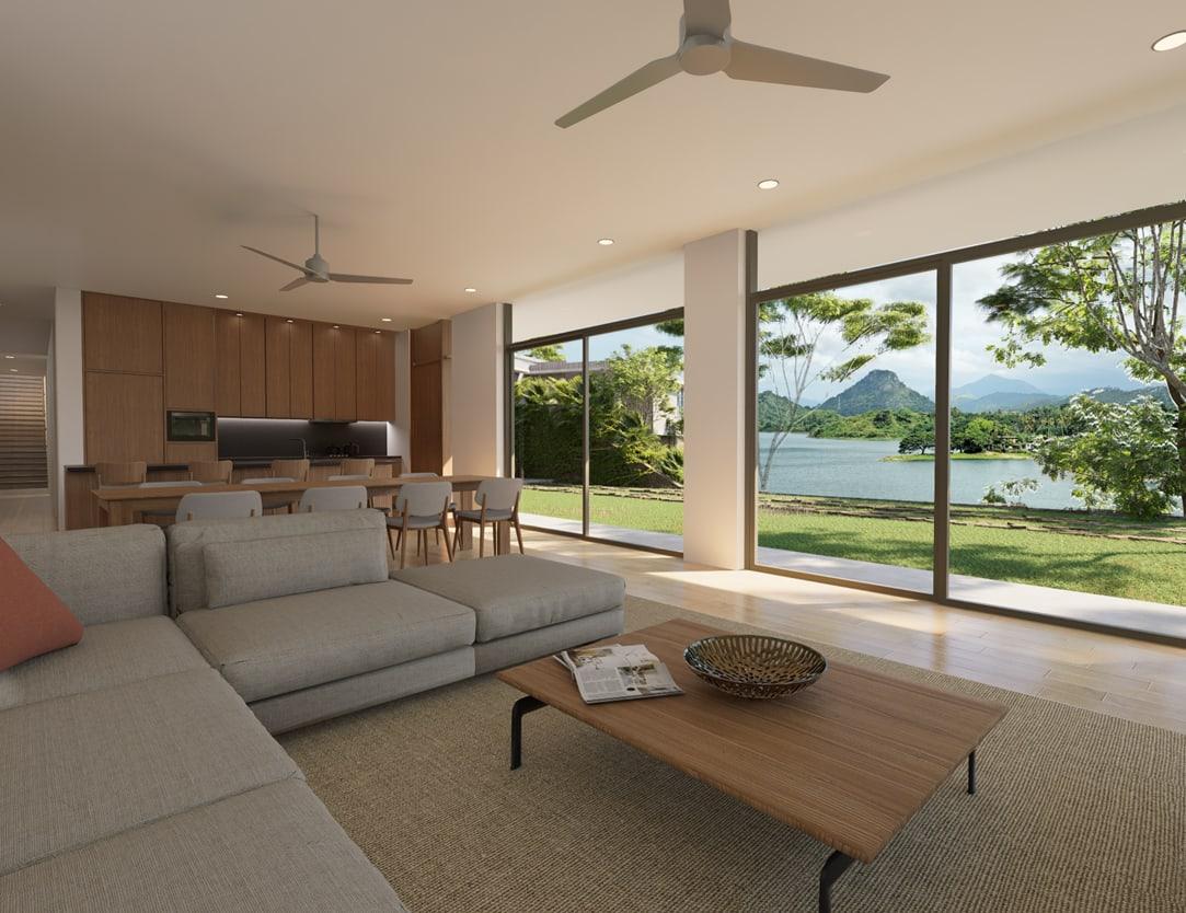 Living room and dining