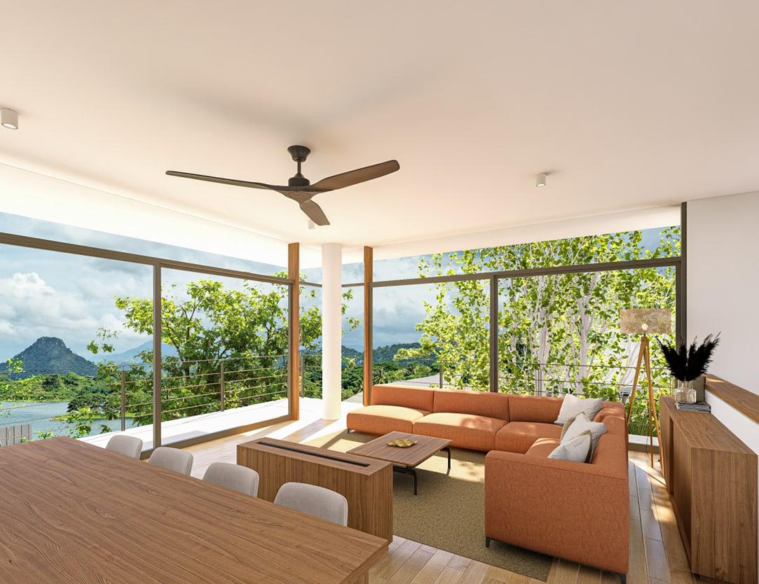 Living room — lake view